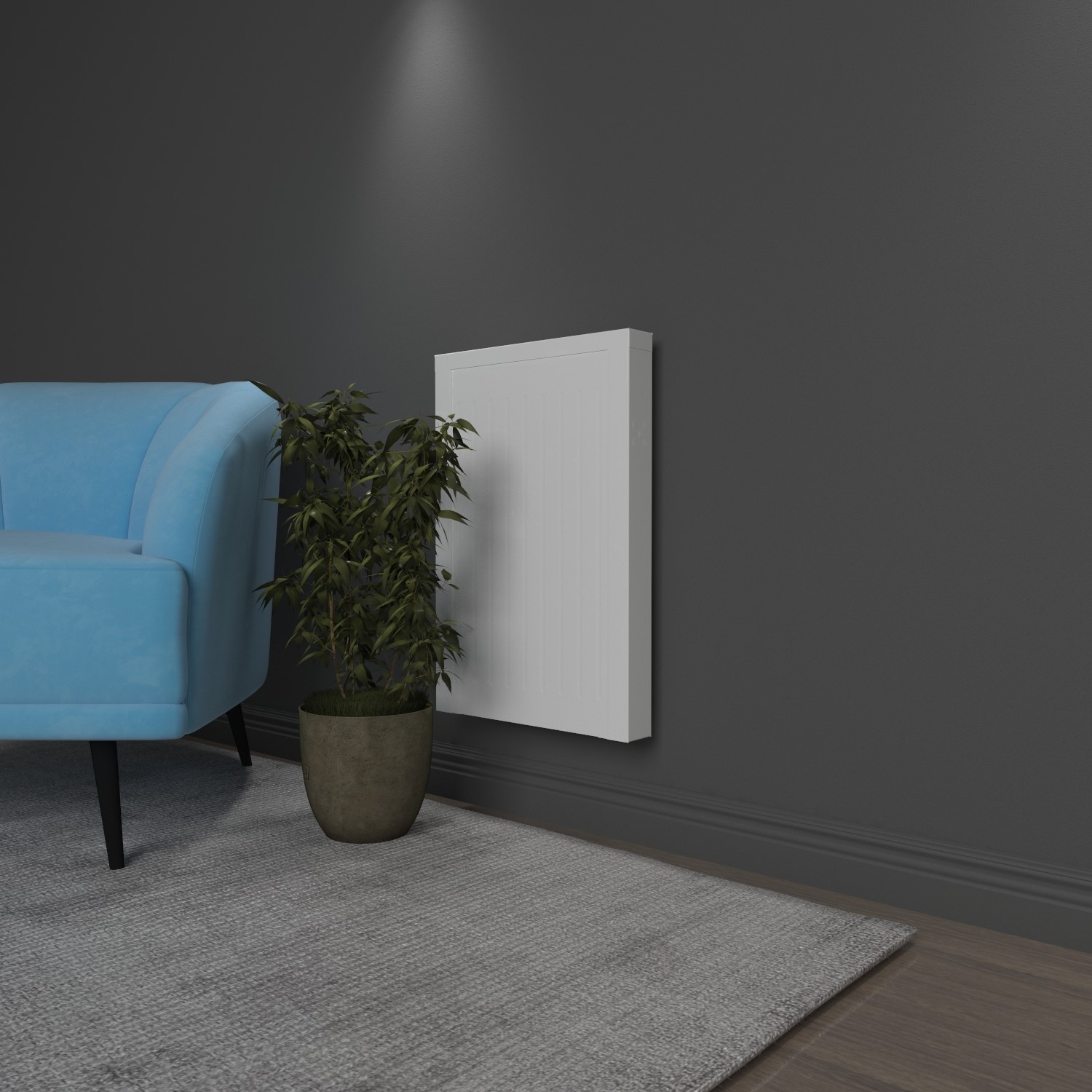 Aluminium 800w Wall Mounted Electric Radiator - Standard